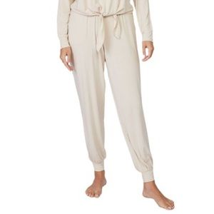 Pure Fiber Womens Solid Joggers,Light Beige,Large